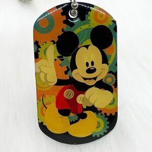 🔮 5/$25 Disney‎ Mickey Mouse Gears Tag Necklace